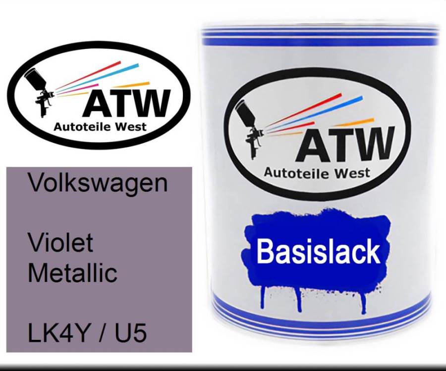 Volkswagen, Violet Metallic, LK4Y / U5: 1L Lackdose, von ATW Autoteile West.